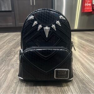 NWT Disney Marvel Loungefly Metallic Black Panther Cosplay Mini Backpack
